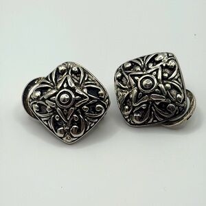 Premier Designs Silver Ornate Earrings Clip or Posts